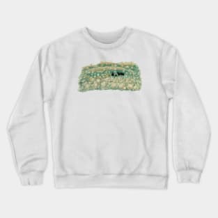 Fairy tale forest. flowers and herbs on a green background. Art Print Crewneck Sweatshirt